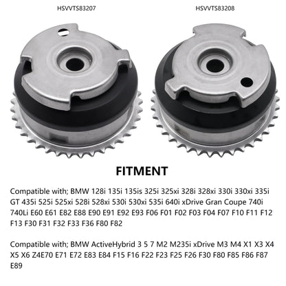 HiSport VVT Intake & Exhaust Camshaft Adjuster Sprocket Gears - Compatible with BMW 128i 135i 325i 328i 330i 335i 435i 525i 525xi 528i 528xi 530i 530xi 535i 640i 740i - Replace 11367583207 11367583208