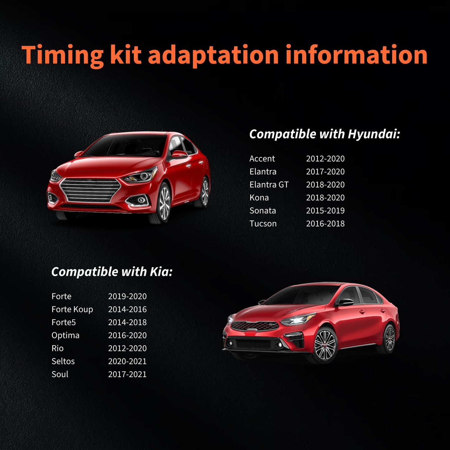 HiSport 243212B620 Timing Chain Kit with VVT Sprocket - Compatible with Hyundai Accent Elantra GT Kona Sonata Tucson Kia Forte Koup Forte5 Optima Rio Seltos Soul 2012-2021 1.6L