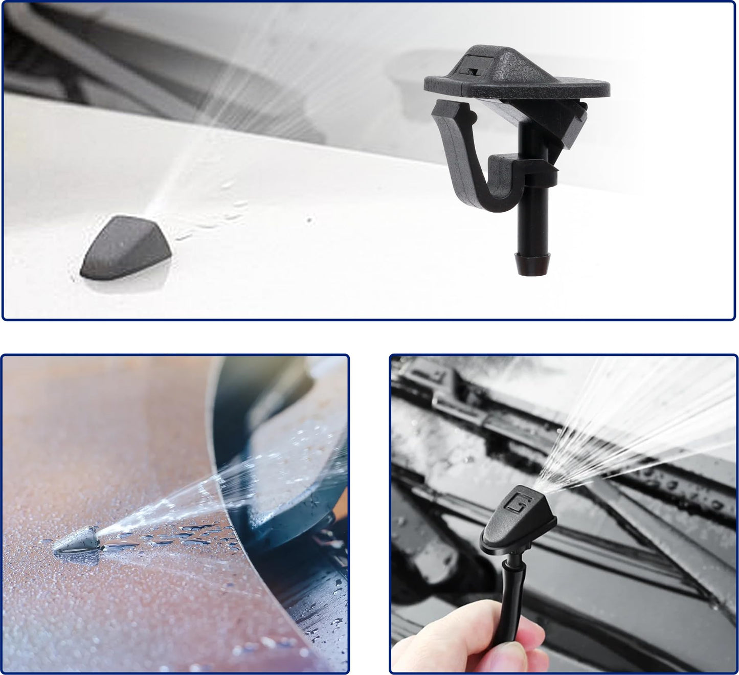 HiSport Windshield Sprinkler Wiper Nozzle - Compatible with 2002-2012 Jeep Wrangler 2002-2006 Jeep TJ - Replace 55156728AB