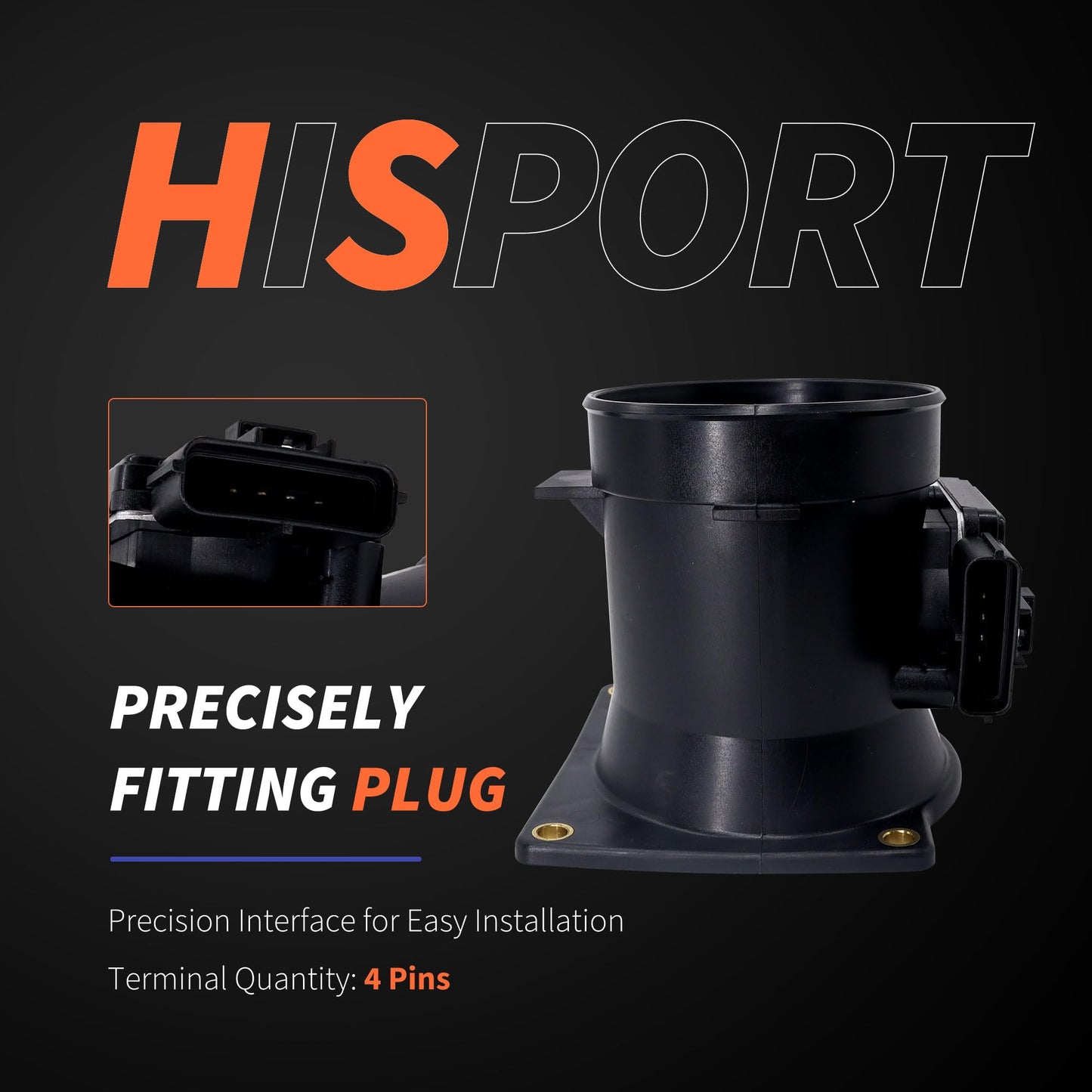 HiSport Mass Air Flow Sensor - Compatible with Ford F-150 F-250 1998-2003 F-350 F-450 F-550 Super Duty 1999-2001 Lincoln Replaces F8DZ-12B579-BA F8DZ12B579BA XL3Z-12B579-BBRM XL3Z12B579BBRM