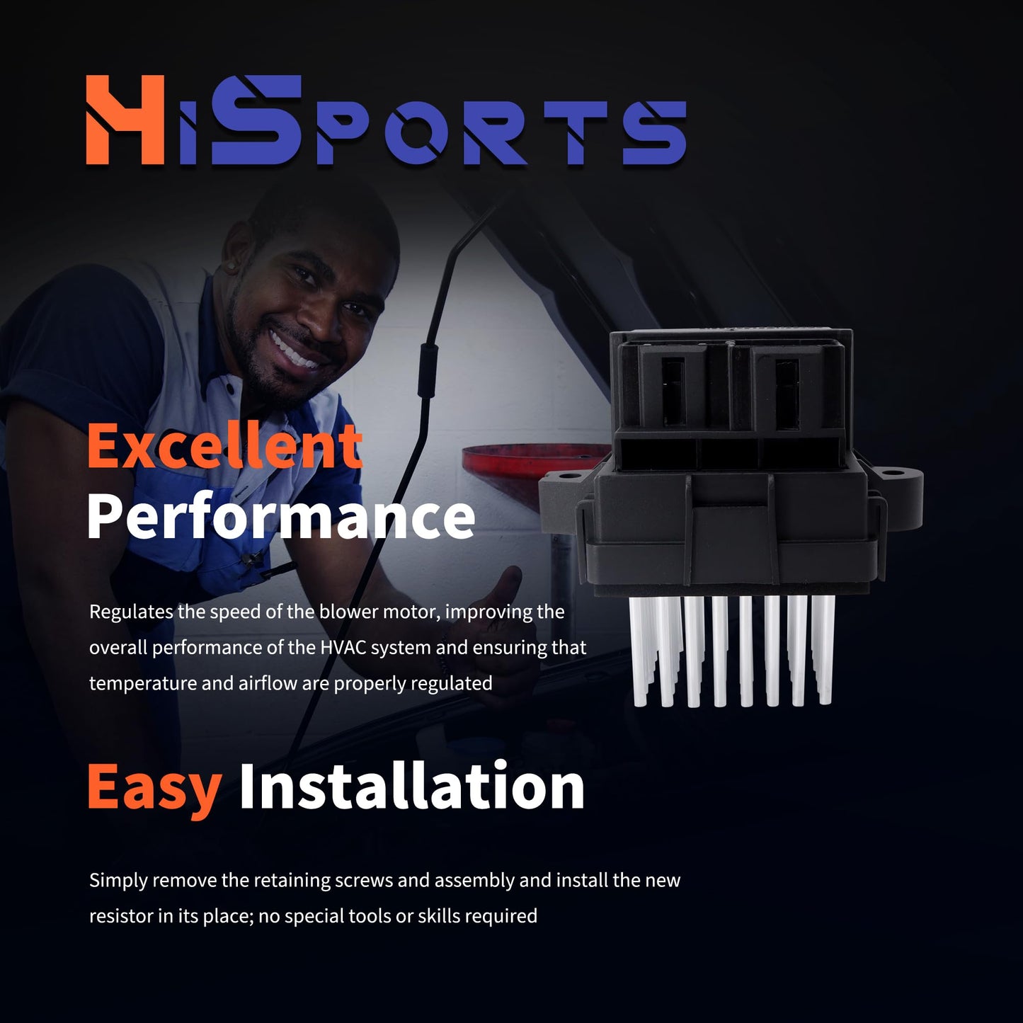 HiSport HVAC Blower Speed Motor Control Module/Resistor Compatible with Buick Allure Cascada Enclave Chevy Avalanche Cadillac Escalade Ford Edge Gmc Hummer Lincoln Replaces 13503201 84178783 RU730