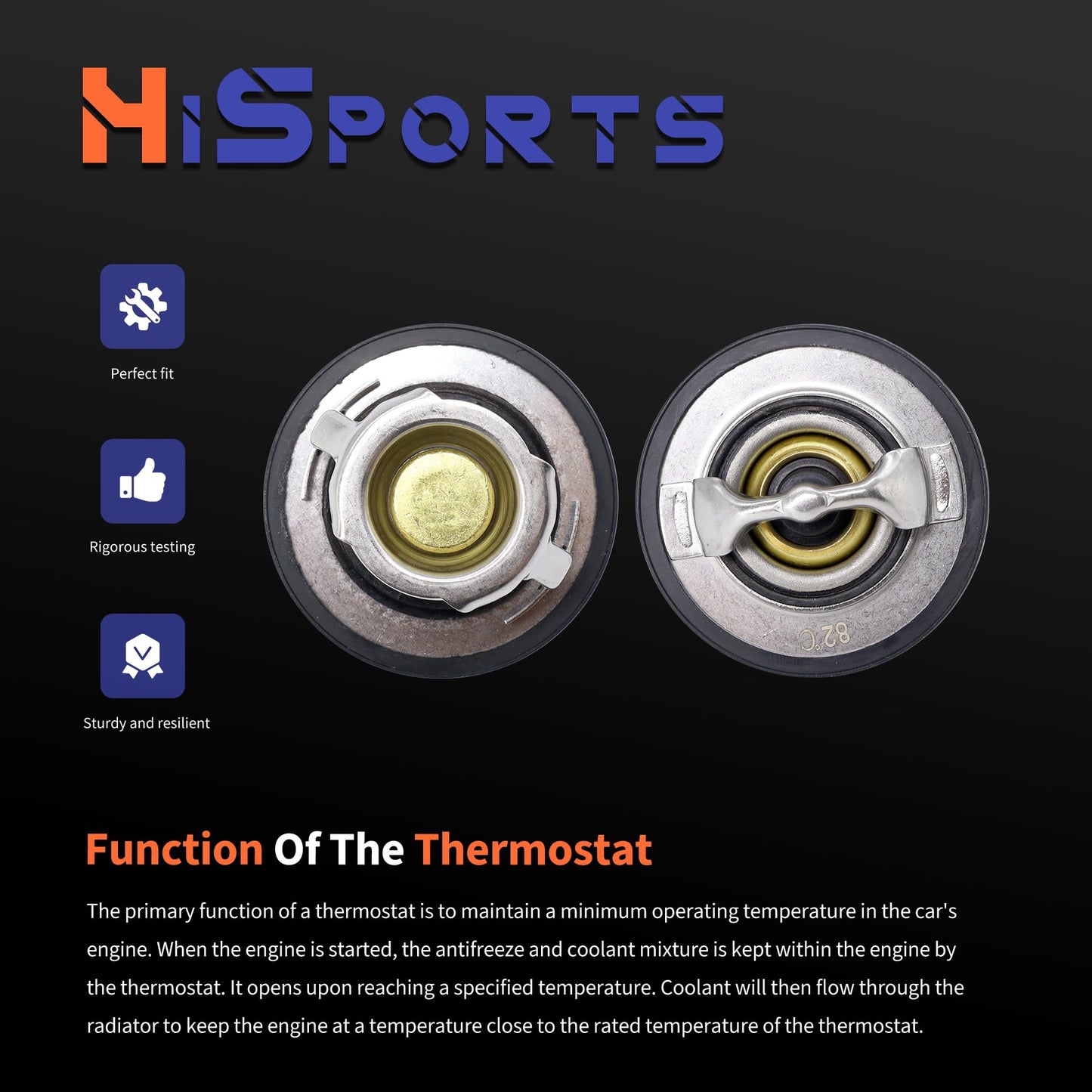 HiSport 461-180 Engine Coolant Thermostat - Compatible with Buick Regal Verano LaCrosse Allure Chevy Equinox Captiva Sport Impala Malibu Orlando HHR Cobalt Zafira Cavalier Classic Astra 2001-2017