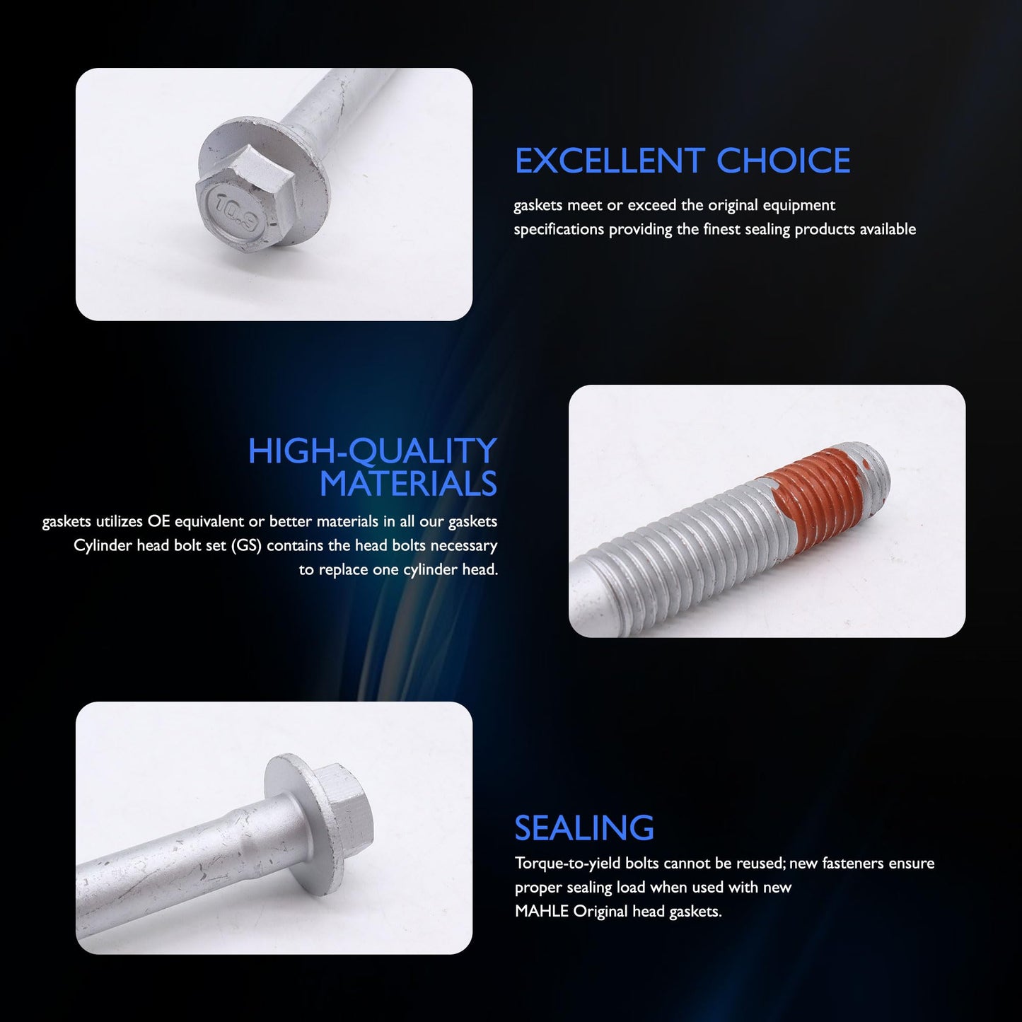 HiSport Engine Cylinder Head Bolt Set - Compatible with Chevy Camaro Corvette Express 2500 Express 3500 Silverado 1500 Silverado 1500 LD Silverado 2500 HD Silverado 3500 HD Tahoe - Replace ES73121