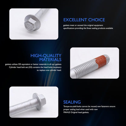 HiSport Engine Cylinder Head Bolt Set - Compatible with Chevy Camaro Corvette Express 2500 Express 3500 Silverado 1500 Silverado 1500 LD Silverado 2500 HD Silverado 3500 HD Tahoe - Replace ES73121
