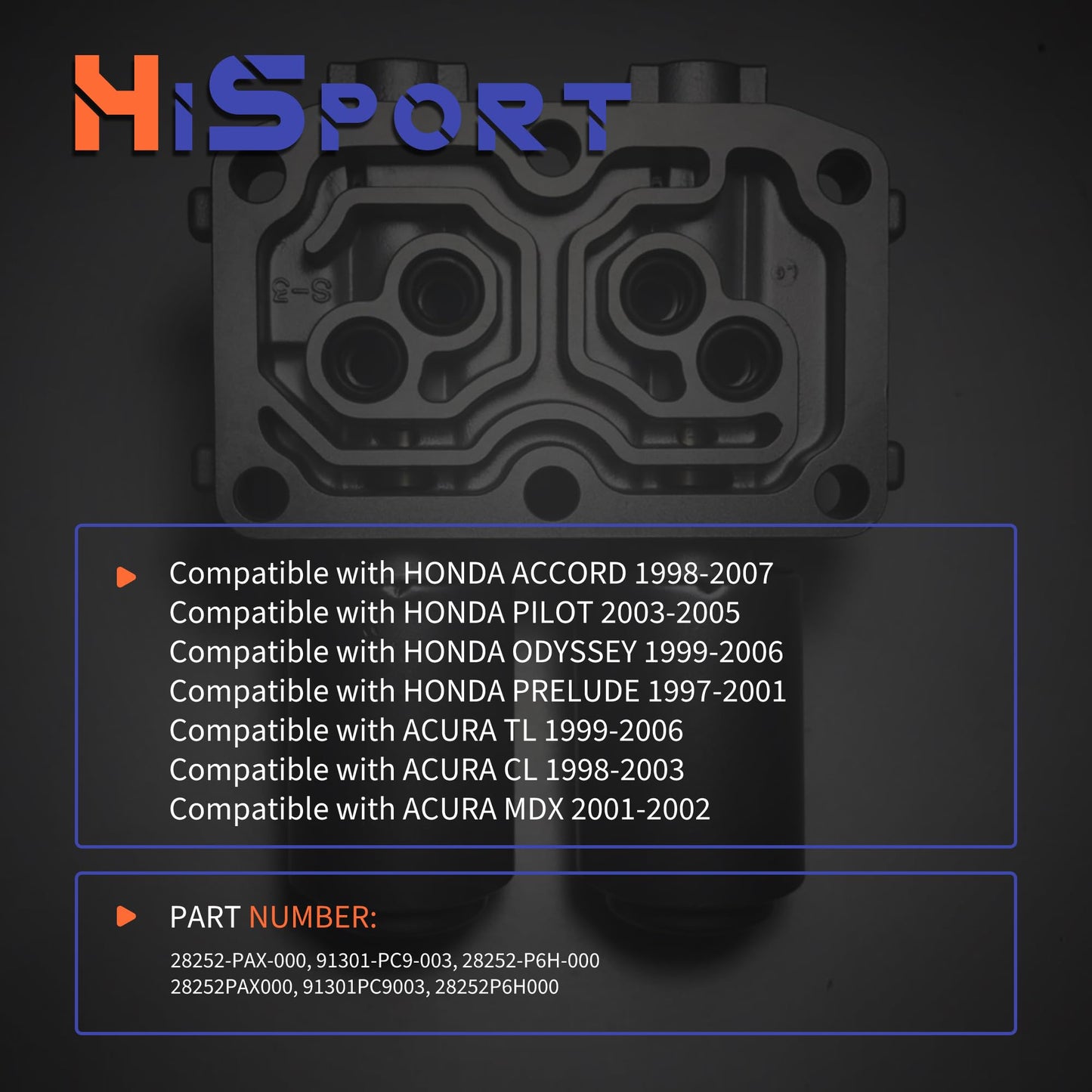 HiSport Transmission Linear Solenoid Gasket with O-Rings Seal Kit - Compatible with Honda Accord 1998-2007 Odyssey 1999-2006 Acura TL 1999-2006 CL 1998-2003 Replaces 28252-PAX-000 91301-PC9-003