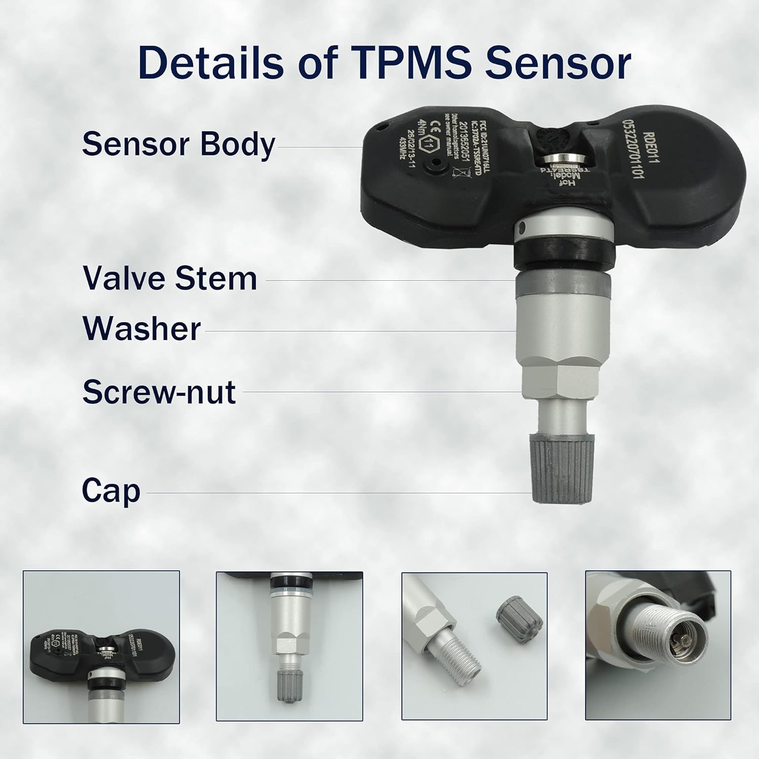 HiSport TPMS Tire Pressure Sensor 36236798726-1Pcs Tire Pressure Monitoring System tpms Sensor 433Mhz Compatible with 2006-2011 BMW Mini(Pack of 1)