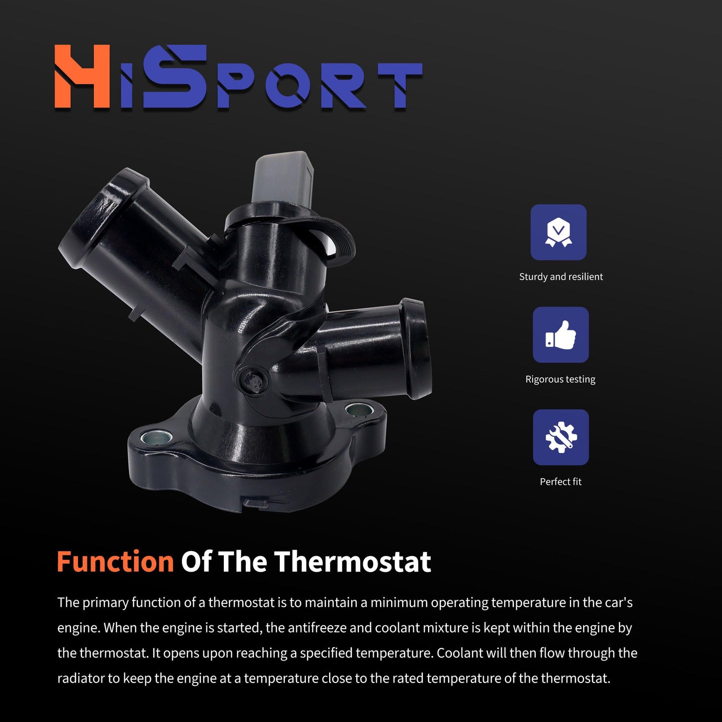 HiSport Thermostat Housing Assembly 902-6131 Compatible with Volkswagen Beetle Cabrio, Bora, Golf, Jetta, Passat, Rabbit, Replacement for Audi RS Q3, TT, 07K121132F, 07K121132G