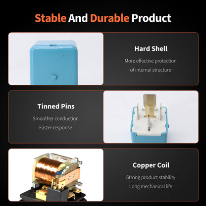 HiSport 5 Pins 12V Relay 90987-T2003 90080-87025 Compatible with Toyota Avalon Corolla Matrix Sienna Sequoia Highlander Tundra Various Models