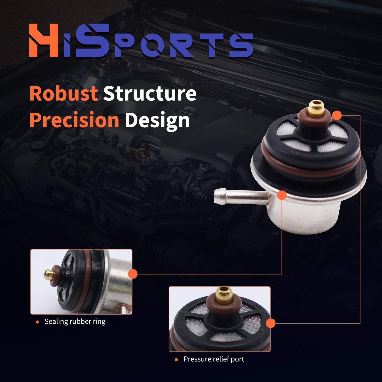 HiSport Fuel Injection Pressure Regulator Compatible with Chevrolet Express 1500 Silverado 2500 HD for GMC for Buick for Cadillac, 4.2bar Replaces PR4060