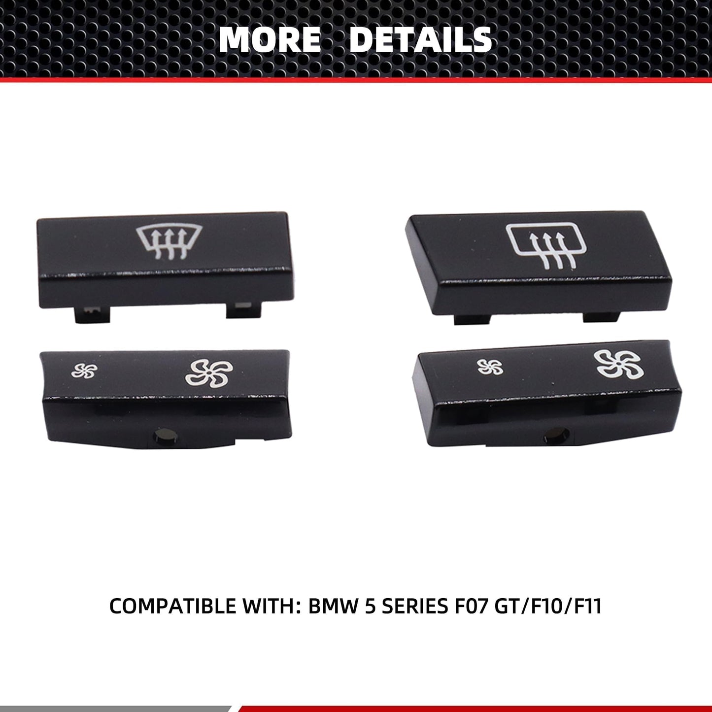 HiSport 61319313923 Set of 12 Air Conditioning A/C Heater Button Key Caps Switch Cover Repair Kit Compatible with BMW 5 Series F07 GT F10 F11, 6 Series F06 F12 F13, 7 Series F01 F02