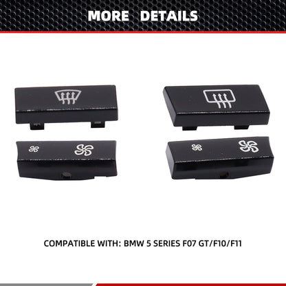 HiSport 61319313923 Set of 12 Air Conditioning A/C Heater Button Key Caps Switch Cover Repair Kit Compatible with BMW 5 Series F07 GT F10 F11, 6 Series F06 F12 F13, 7 Series F01 F02