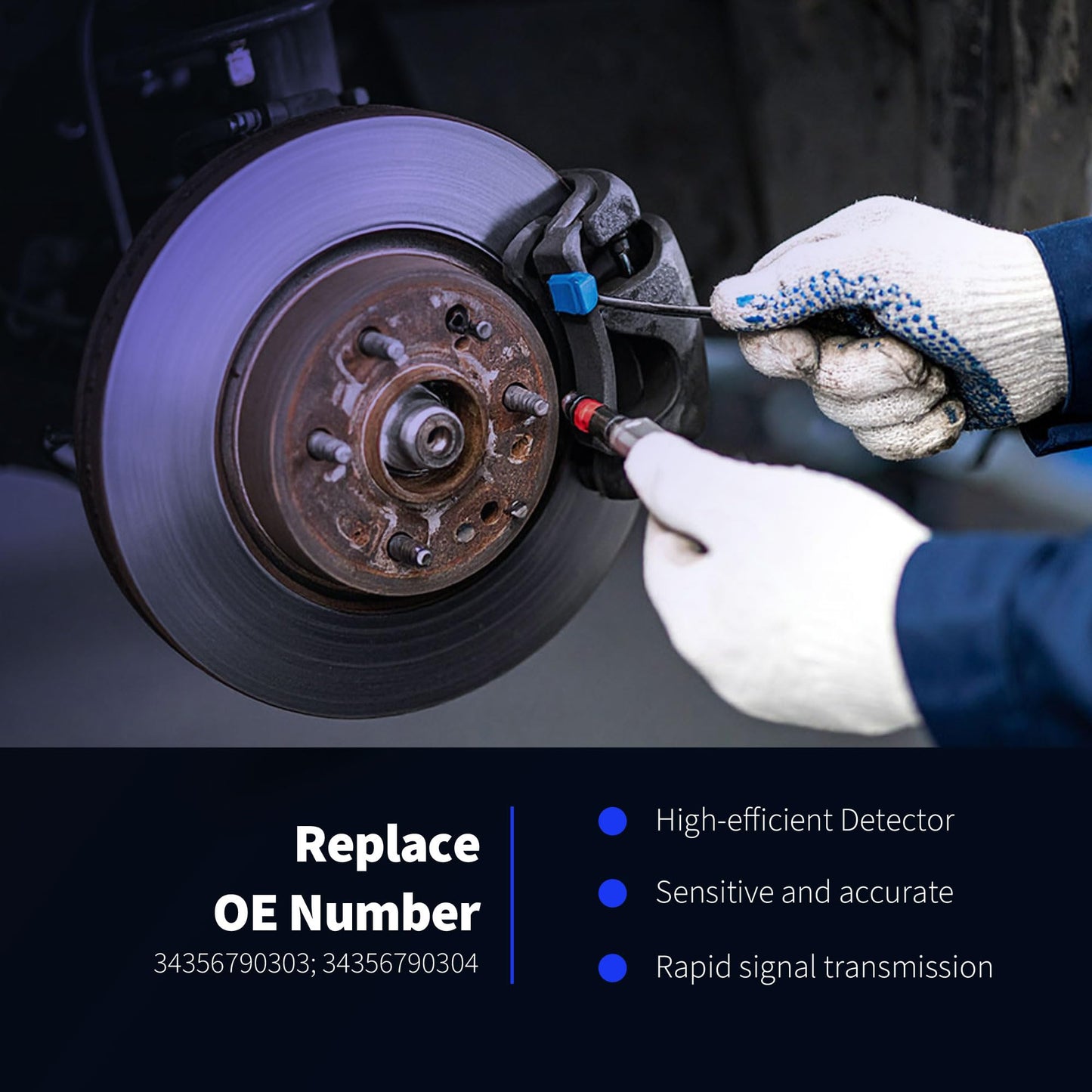 HiSport Front and Rear Disc Brake Pad Wear Sensor Kit - Compatible with BMW F25 X3 2011-2017 F26 X4 2015-2018 Replace 34356790303 34356790304-2Pcs