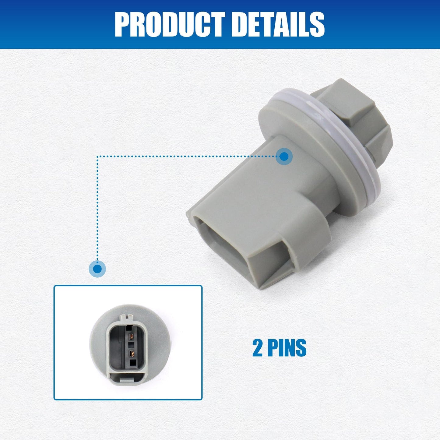 HiSport 2PCS F81Z13411AA 2Pin License Plate Light Socket Rear Tail Brake Lamp Plug for 2004-2021 Ford F150 F250 F350 Super Duty Fiesta Car License Plate Bulb Replace Replace AL8Z13411B
