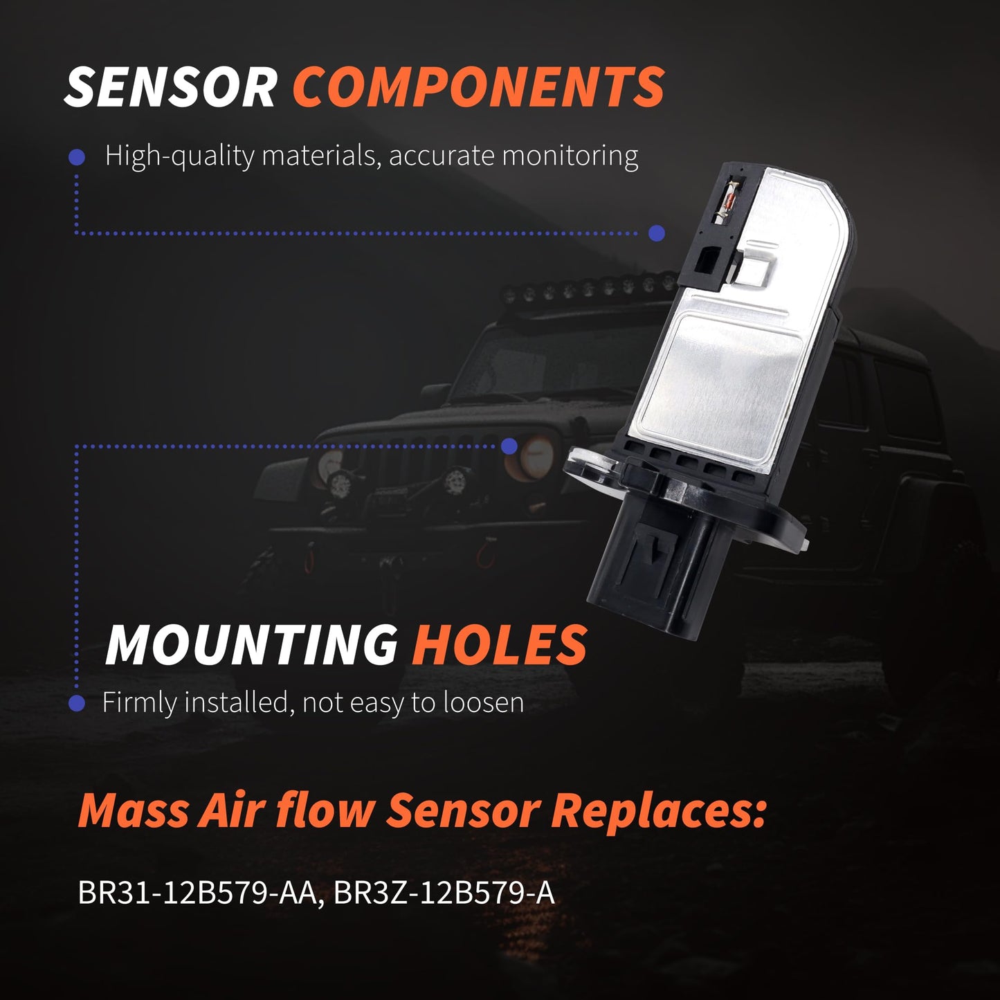 HiSport BR31-12B579-AA Mass Air Flow Sensor - Compatible with Ford E-350 E-450 Expedition Explorer Lincoln Makr LT MKS MKT Navigator Replaces BR3Z-12B579-A