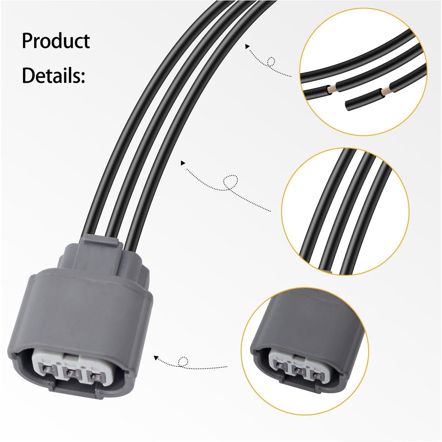 HiSport Crank Position Sensor Connector Compatible with Acura TSX 2.4 2004-2008, Honda Accord 2.4 2003-2007, Element 2.4 2003 2004 2005 2006 2007 2008 2009-2011, Civic 1.8 2006-2011, Fit 2007-2008