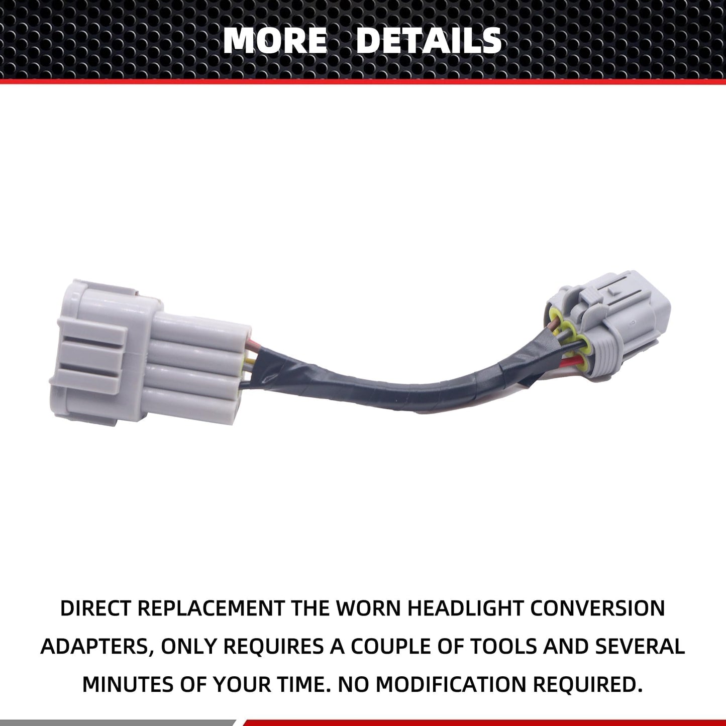 HiSport 2PCS Headlight Conversion Adapters Compatible with Nissan 350z 2003 2004 2005 HID Wiring 8 to Halogen 6