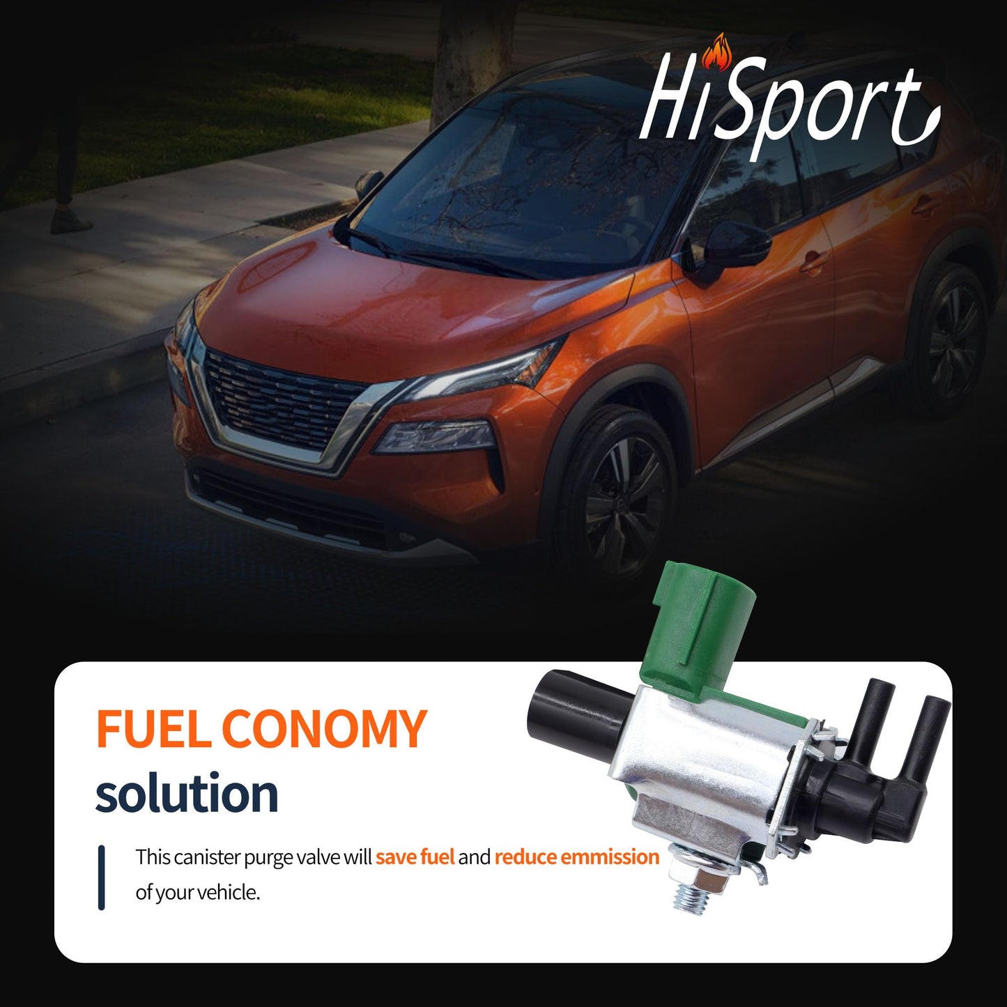 HiSport 14956-31U1A EGR Valve Control Solenoid Switch - Compatible with Nissan Xterra Altima Frontier Maxima Quest Sentra 200SX 240SX Infiniti I30 - Replaces K5T46597 K5T46581 K5T46586 K5T46588