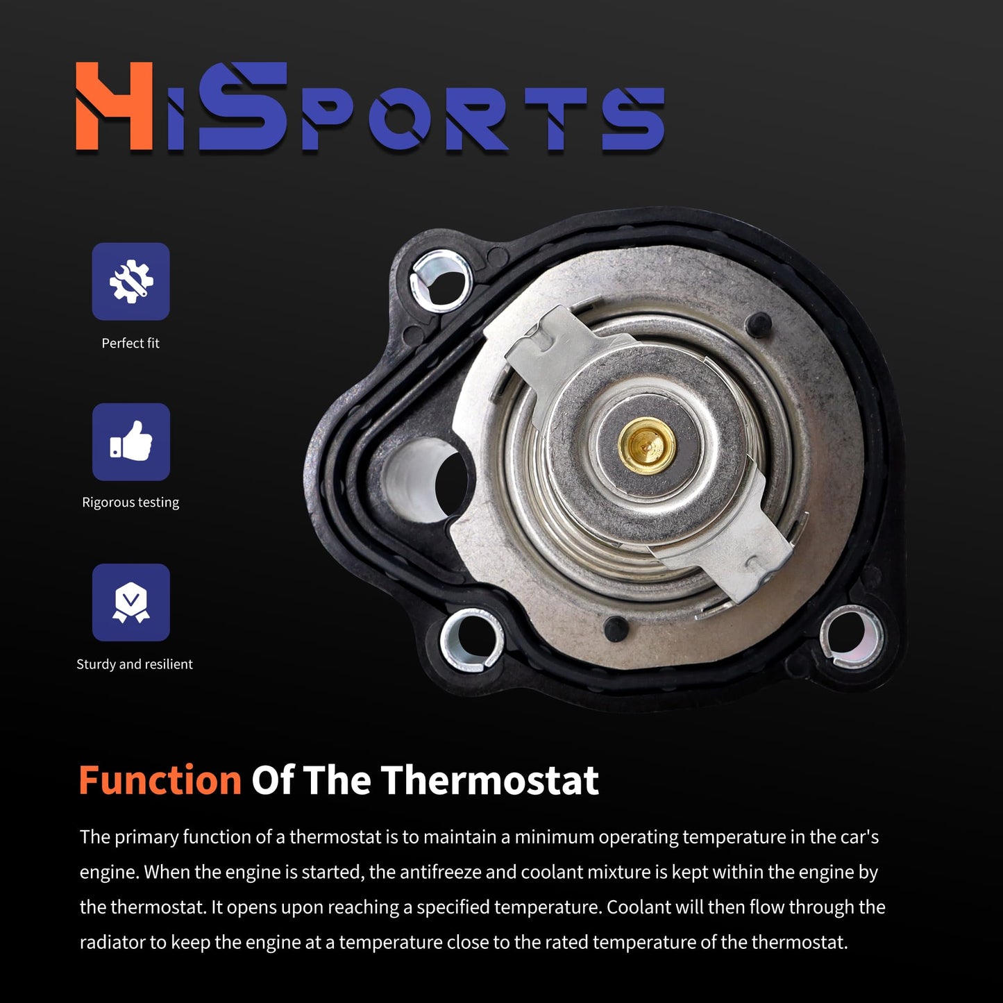 HiSport Thermostat Housing Assembly - Compatible with Ford Transit Connect 2014-2022 Fusion 2006-2020 Escape 2005-2019 EcoSport 2004-2012 Focus 2003-2011 Ranger 2001-2011 Ka - Replace 34044