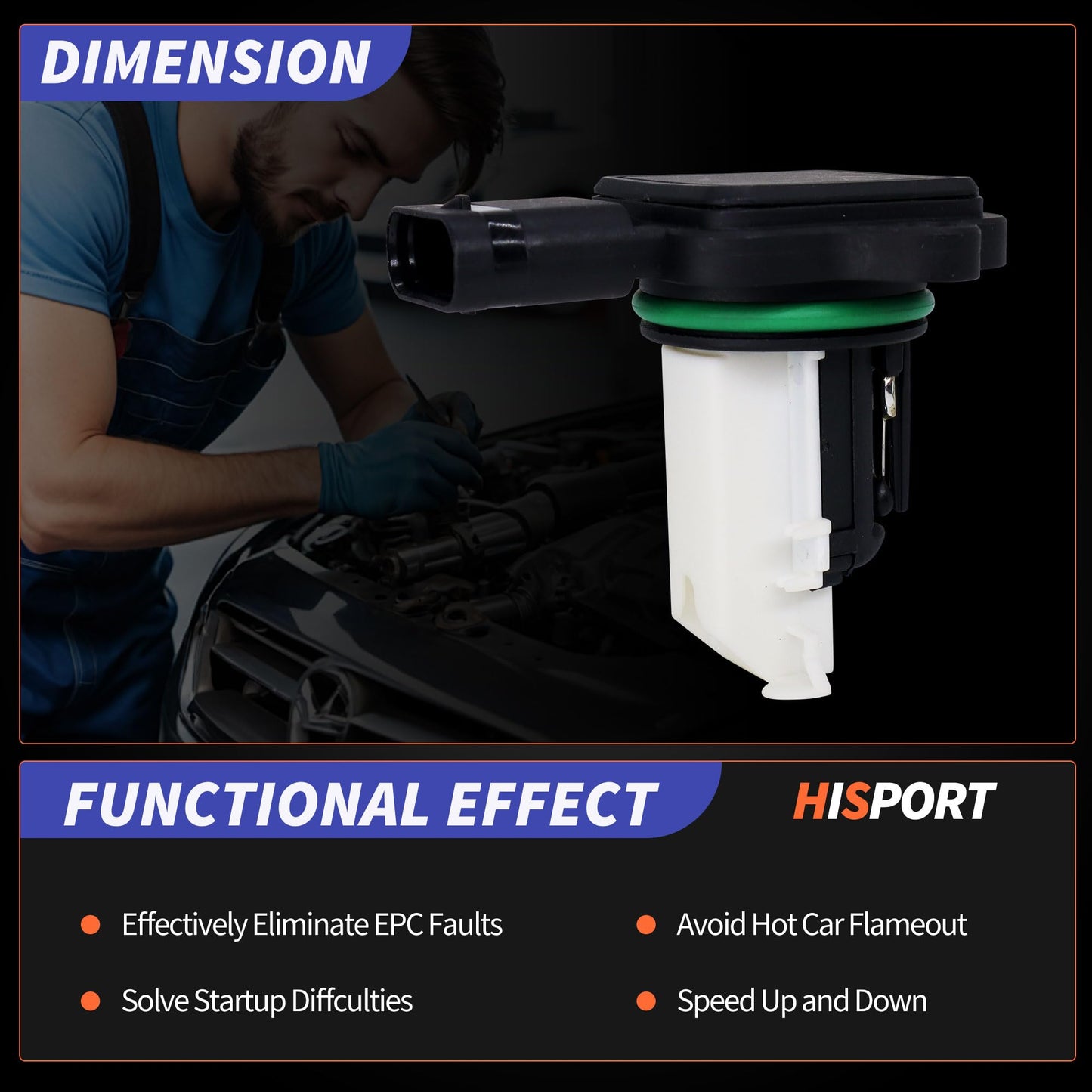 HiSport MAF Mass Air Flow Sensor - Compatible with BMW 135I 335I 435I 528I 535I 640I 740I Replaces 5WK97512 5WK97512Z 74-50088