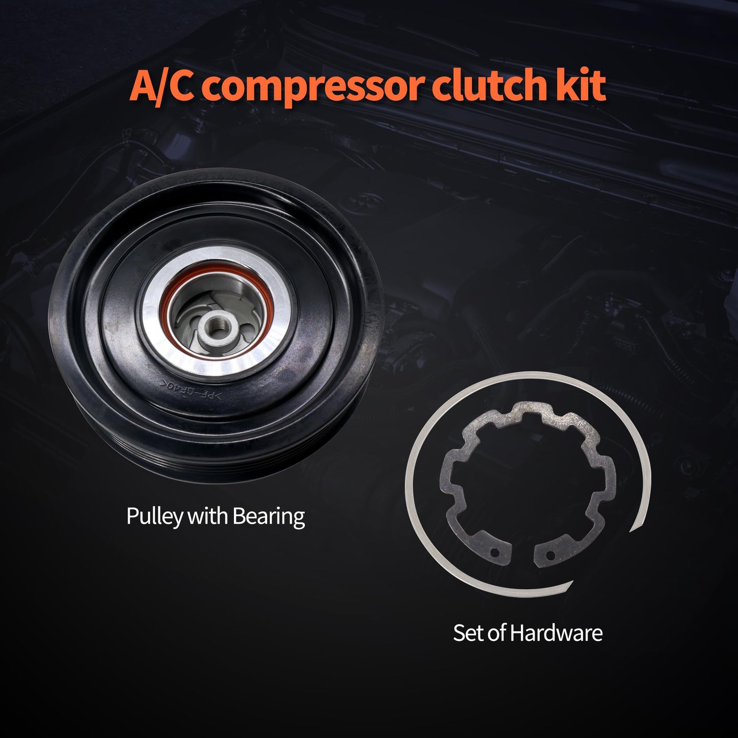 HiSport Air Conditioner AC Compressor Clutch Kit Replacement for Jeep Compass 2009-2017, Patriot 2009-2017, Compatible with Dodge Caliber 2010-2012, Caliber 2009 1.8L 2.4L