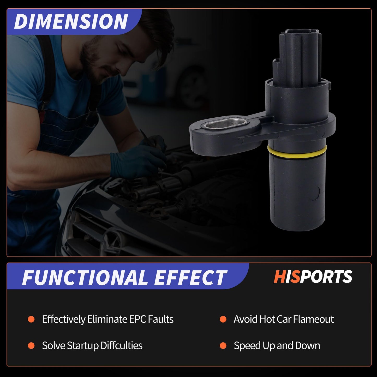 HiSport Automatic Transmission Speed Sensor - Compatible with Jeep Nitro 2009-2011 Wrangler 2003-2011 Ram 1500 2500 Liberty 2003-2010 Replaces 917-647