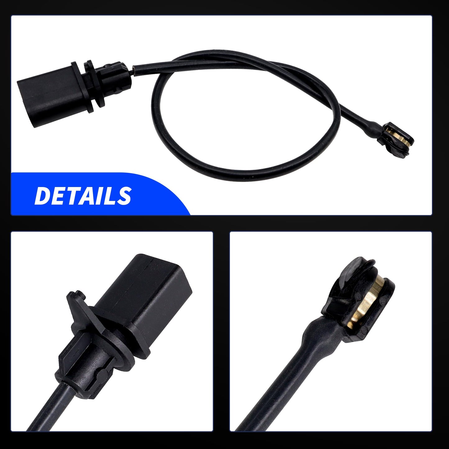 HiSport Front Brake Pad Wear Sensor - Compatible with Audi A4 A5 A6 A8 Quattro Q5 Q7 Q8 S4 S5 S6 - Replace 4M0615121R 4M0615121AB