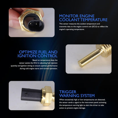 HiSport Engine Coolant Temperature Sensor - Compatible with Cadillac CT5 CT6 Escalade Chevrolet Camaro Corvettle Cruze GMC Sierra 1500 2500 3500 Terrain Replaces 25186240