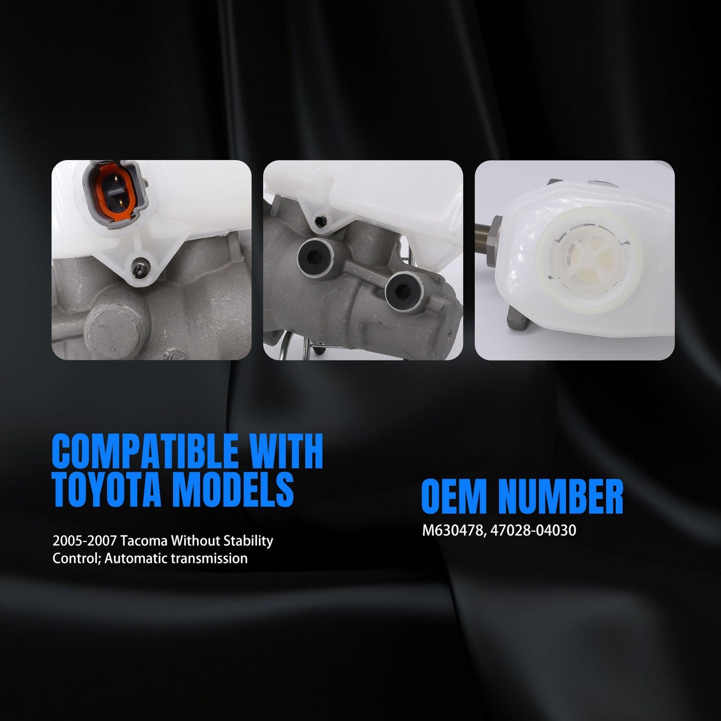 HiSport 4702804030 Brake Master Cylinder with Reservoir and Sensor Compatible with Vehicles Toyota Tacoma 2005 2006 2007, Automatic Transmission Replacement Part M630478