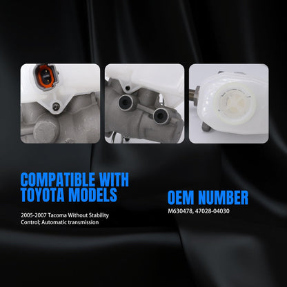 HiSport 4702804030 Brake Master Cylinder with Reservoir and Sensor Compatible with Vehicles Toyota Tacoma 2005 2006 2007, Automatic Transmission Replacement Part M630478