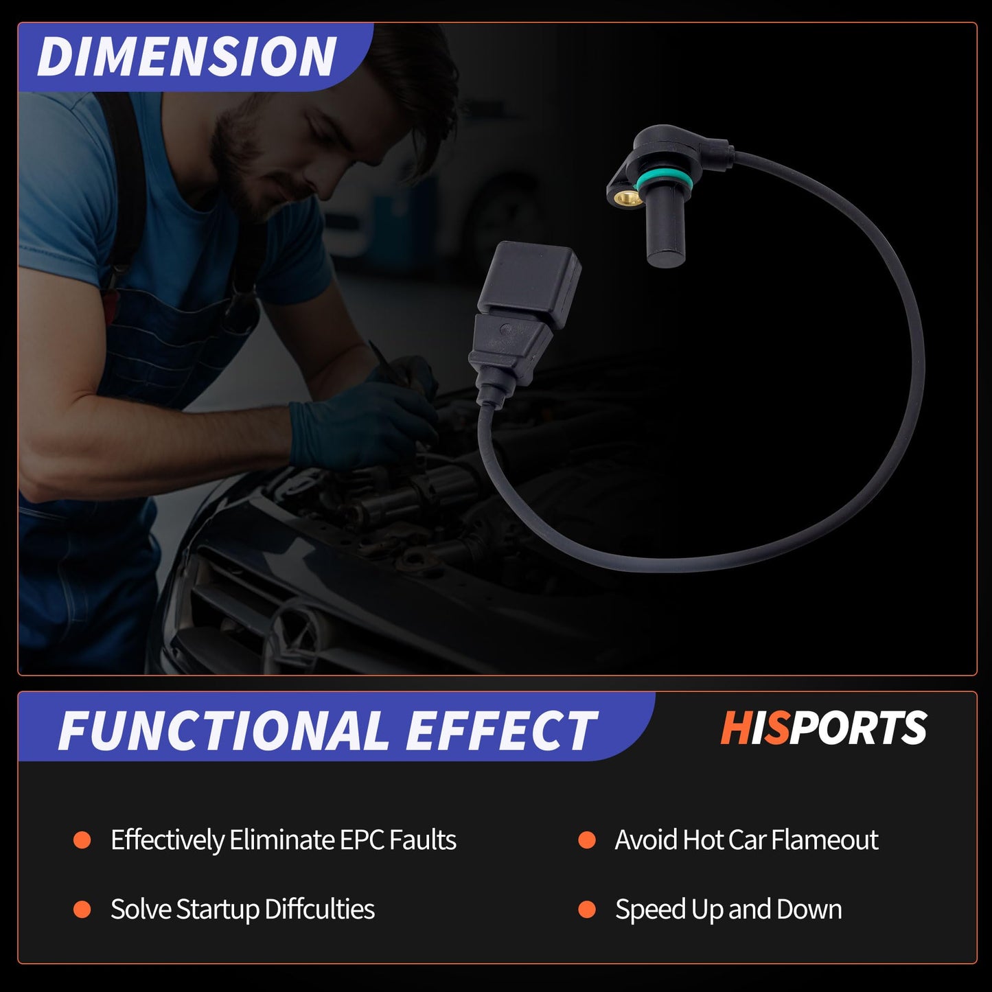 HiSport Automatic Transmission Speed Sensor Compatible with Volkswagen Jetta 1999-2005 Beetle 1999-2004 Golf 1999-2007 Jetta City 2007 Replaces 01M927321B 1M927321B 2VSS0023 SS11016 V10720995