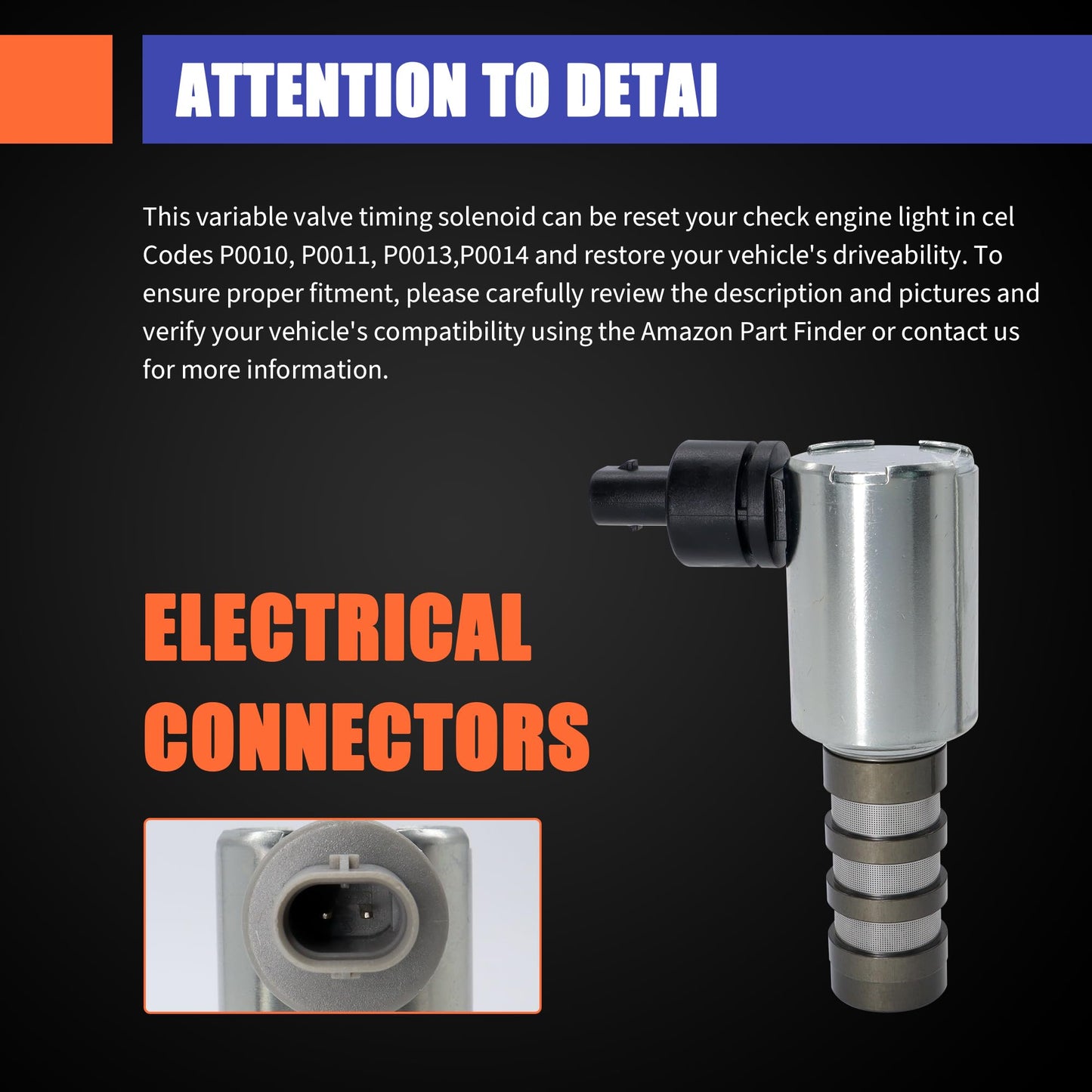 HiSport Engine Variable Valve Timing Solenoid VVT AT4Z6M280A AT4Z6M280B Compatible with Ford F-150, Explorer, Edge, Transit-150/250, Transit-350 HD, Mustang, Taurus, Expedition & Lincoln MKZ, MKX