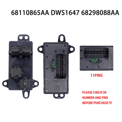 HiSport 4685732AC Power Window Switch Master Button Front Left Driver Side - Compatible with Dodge Caravan 2004-2007 Dodge Grand Caravan 2004-2007 - 11 PINS