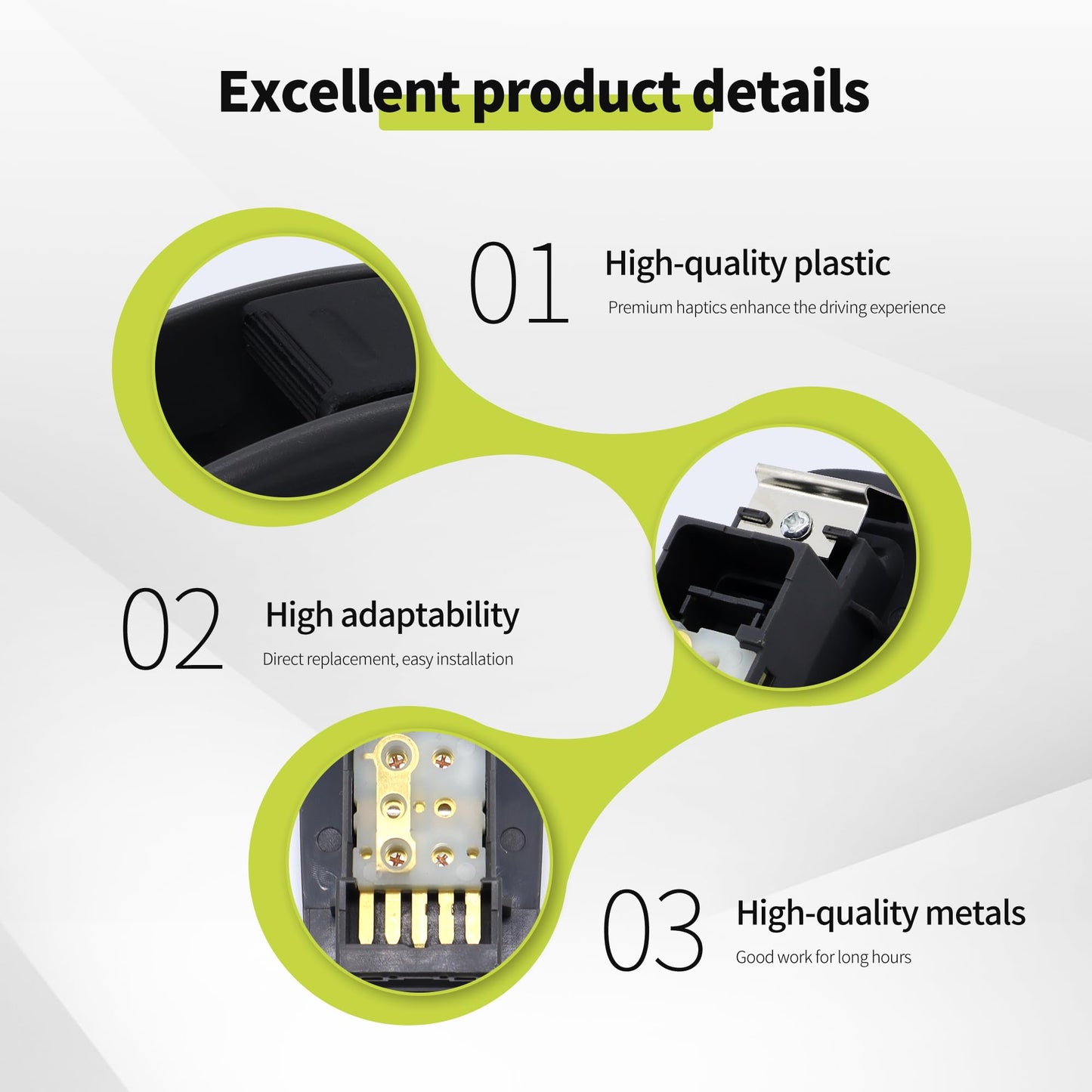 HiSport 84810AA010B2 Rear Window Switch - Compatible with Toyota Tacoma 2005 2006 2007 2008 2009 2010 2011 2012 - Replace 901-354