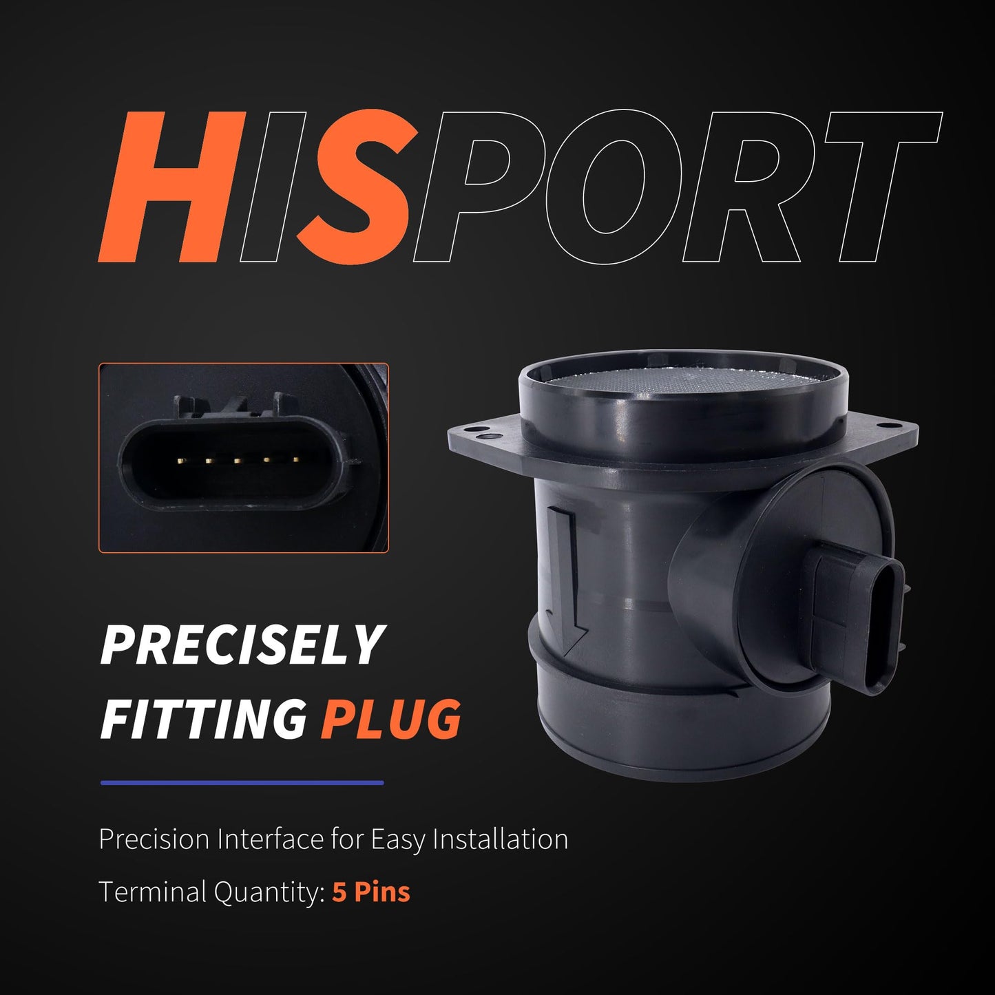 HiSport 281643C100 MAF Mass Air Flow Sensor - Compatible with Buick Allure Lacrosse Chevrolet Captiva Sport Equinox Pontiac G6 G8 Grand Prix Replaces 15911983