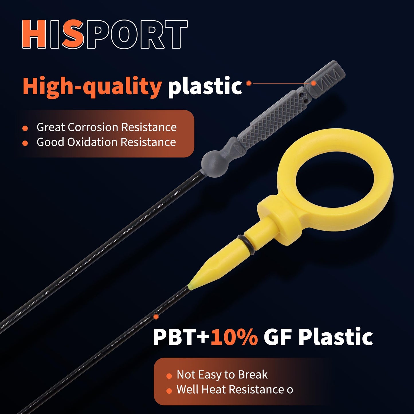 HiSport Engine Oil Dipstick Compatible with Audi A4 A4 Quattro A5 A5 Quattro A6 A6 Quattro A8 Quattro Q5 Q7 S4 S5 Replaces 06J115611H