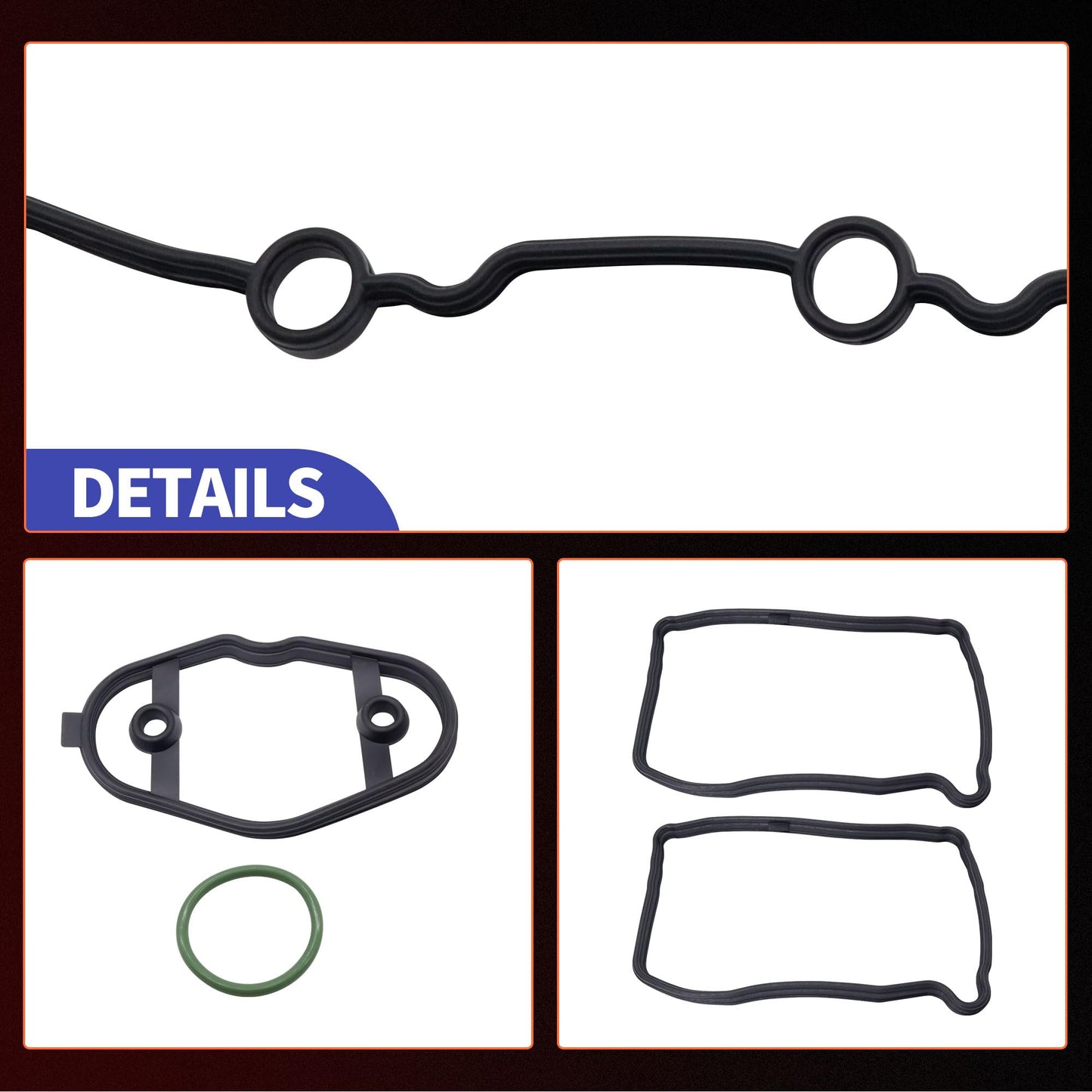 HiSport Cylinder Head Valve Cover Gasket Seal - Compatible with BMW 228i xDrive 320i xDrive 328i GT xDrive 428i xDrive Gran Coupe 528i xDrive X1 X3 X4 Z4 2.0L 2012-2018 - Replace 11127588418