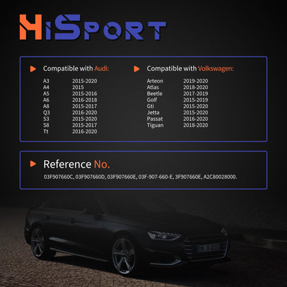 HiSport Engine Oil Level Sensor 03F907660D 03F907660E Compatible with Audi A3 A4 A5 A6 A8 Q3 S3 S8 Tt, Replacement for Volkswagen Arteon Atlas Beetle Golf Gti Jetta Passat Tiguan