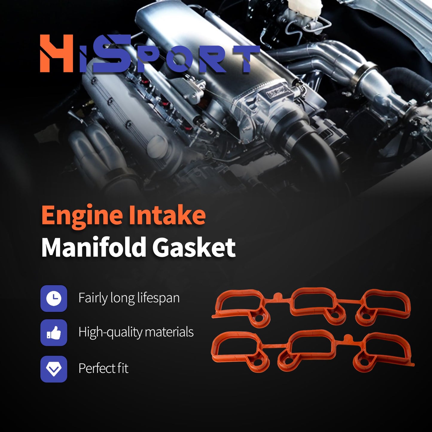HiSport Engine Intake Manifold Gasket - Compatible with BMW 320I 323CI 323I 325CI 325I 325XI 328CI Replaces 11611436631 21006001071