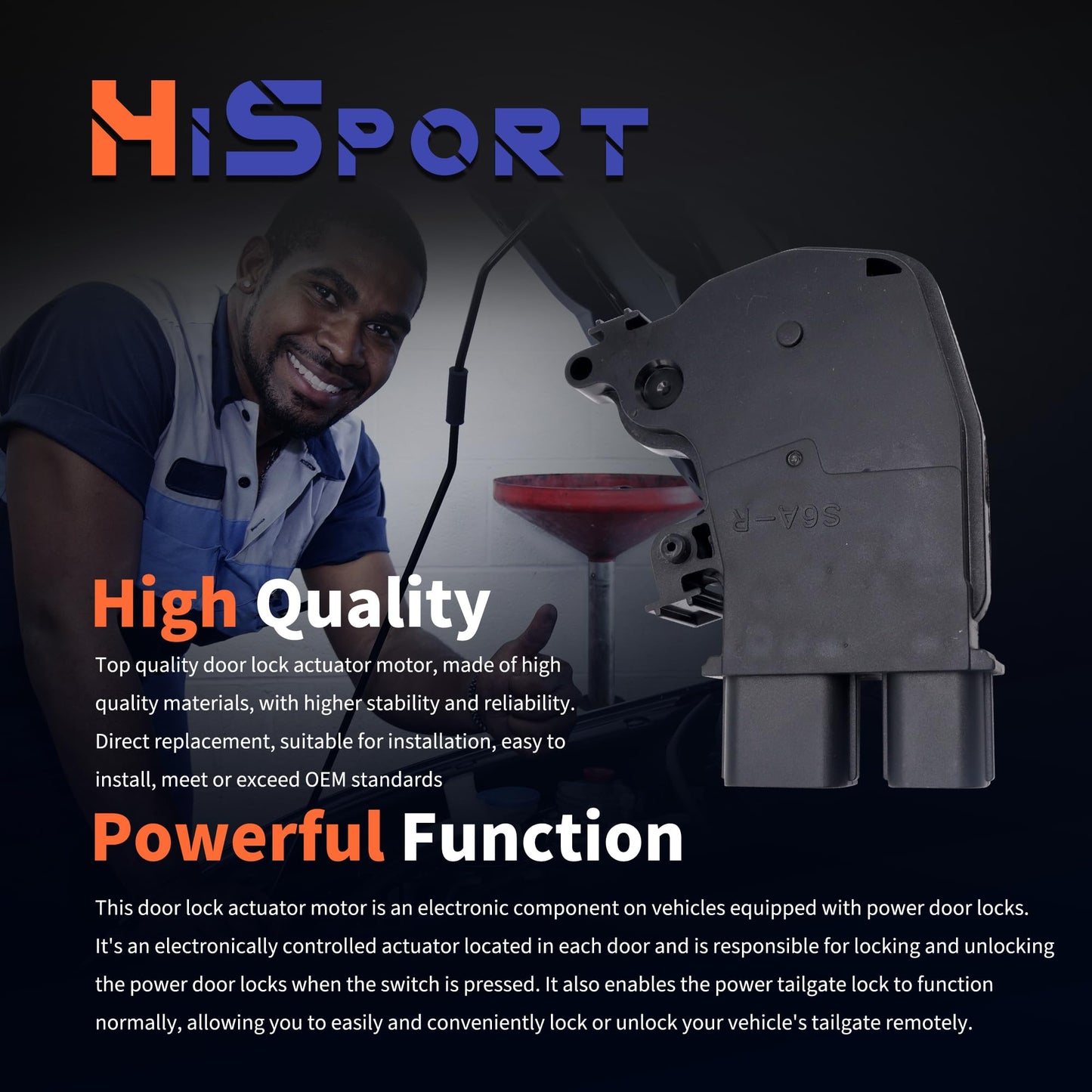 HiSport Door Lock Actuator Front Right Passenger Side - Compatible with Honda Accord 2003-2007 Civic 2001-2005 Acura rsx 2002-2006 Replaces 72115-S6A-J01 72115S6AJ01 72115-S6A-J11