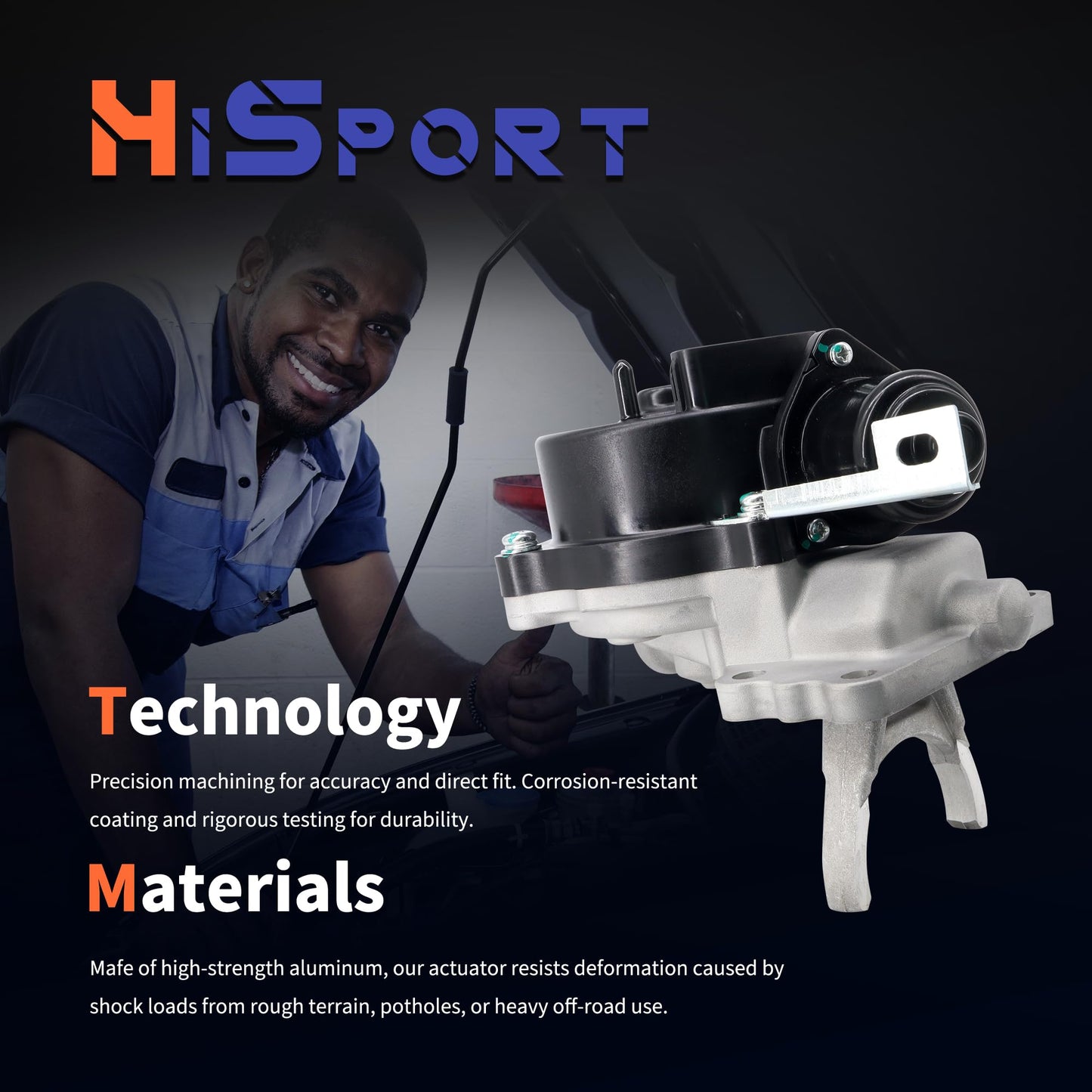 HiSport Front Differential Vacuum Actuator Assembly 4WD 4140034010 Replacement For Toyota 4Runner, Tacoma Base, Sequoia Limited & Tundra 2000-2007 Replace 41400-34012