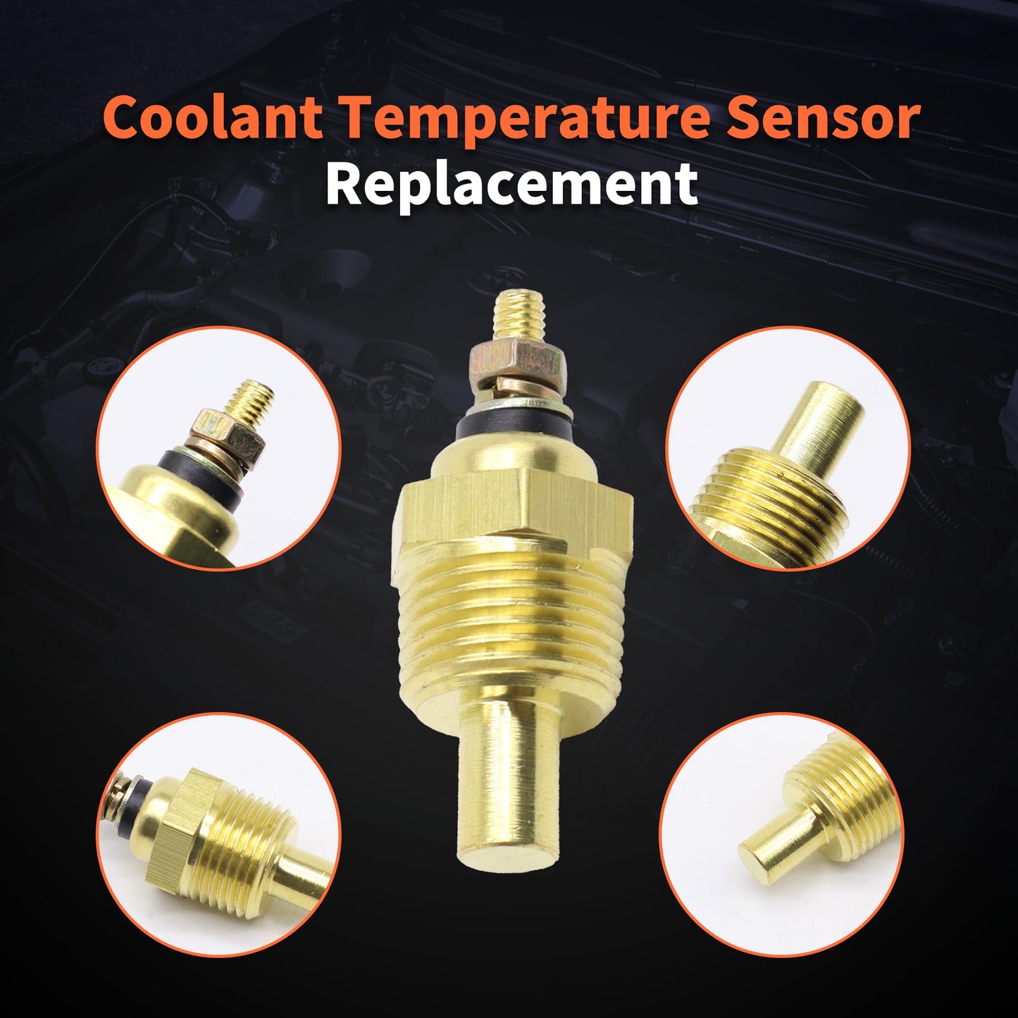 HiSport 3/8'' - 18 NPT Engine Water Temperature Sensor - Compatible with Mercruiser OMC Volvo Penta Replaces 806490T 3853787