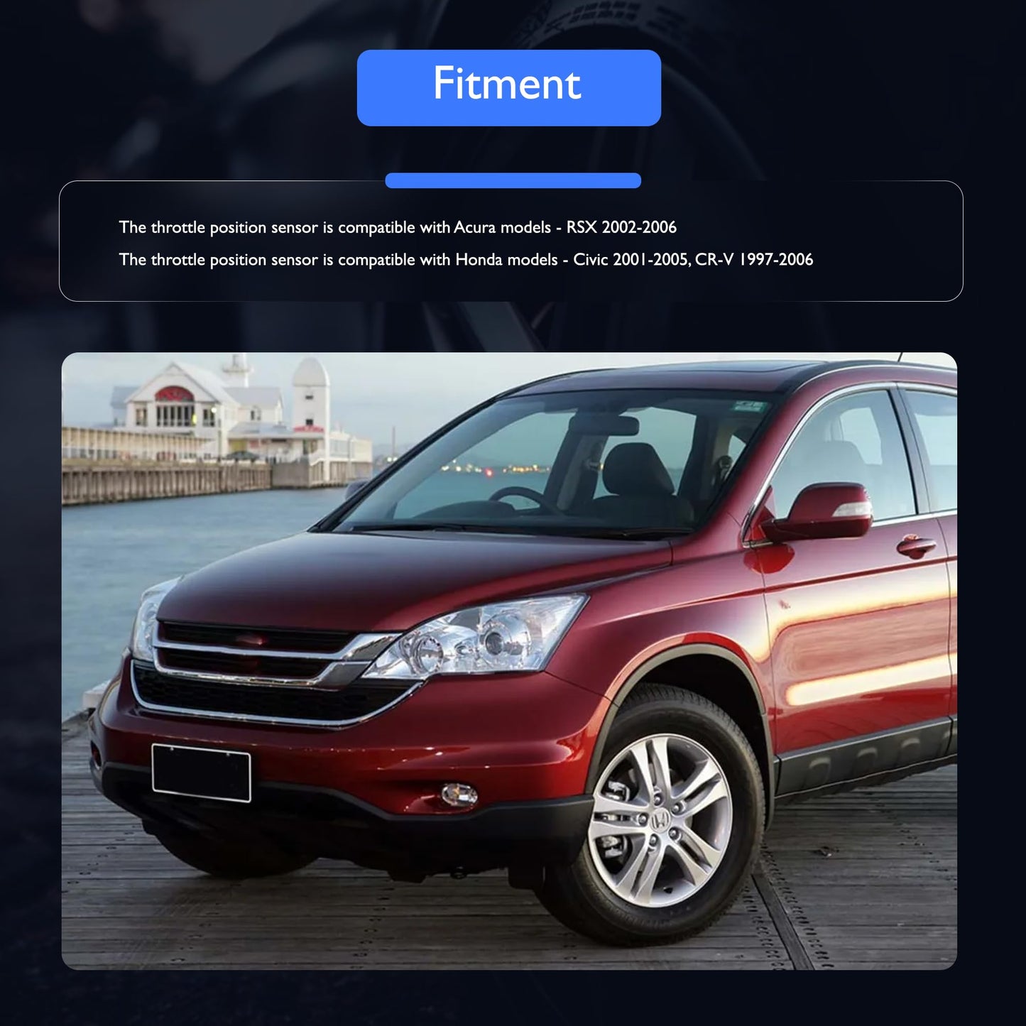 HiSport Throttle Position Sensor TPS - Compatible with Acura RSX Honda Civic CR-V Replaces 16402-REJ-003 16402-PWA-003