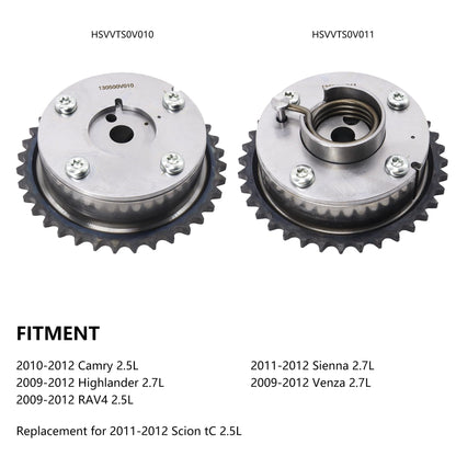 HiSport 13050-0V011 Timing Camshaft Sprocket VVT Gears Intake and Exhaust - Compatible with 2009-2012 Toyota RAV4 Camry 2.5L Highlander Sienna Venza 2.7L - Replace 13070-0V013