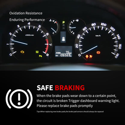 HiSport Front and Rear Brake Pad Wear Sensor - Compatible with Mini Cooper 2007-2010 - Replace 34356789329 34356789330