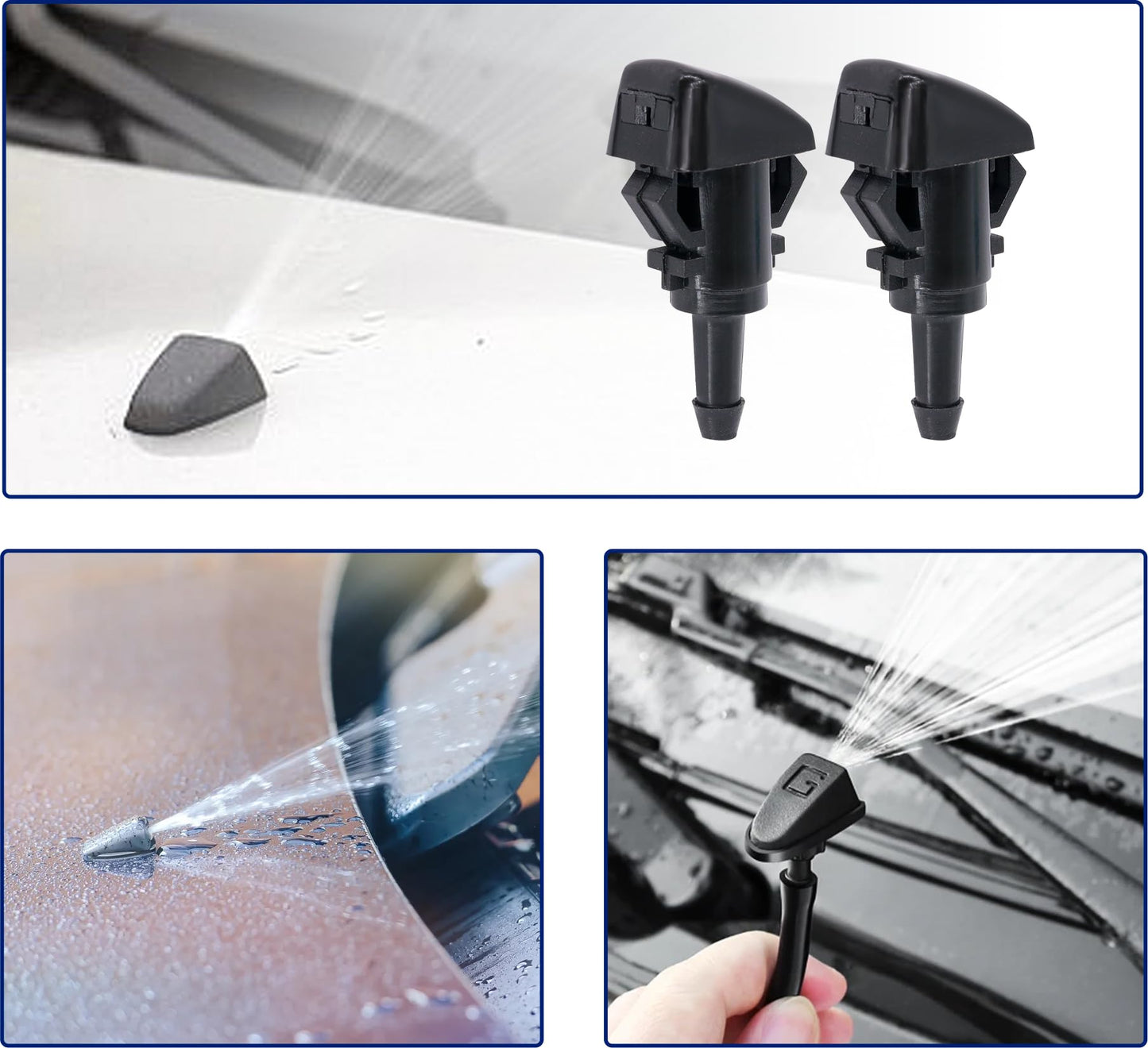 HiSport 5113049AA Windshield Washer Nozzle - Compatible with Chrysler Dodge Jeep Ram 300 PT Cruiser Avenger Charger Durango Grand Caravan H100 Van 2005-2016 - Replace 4805742AB 4805742AC