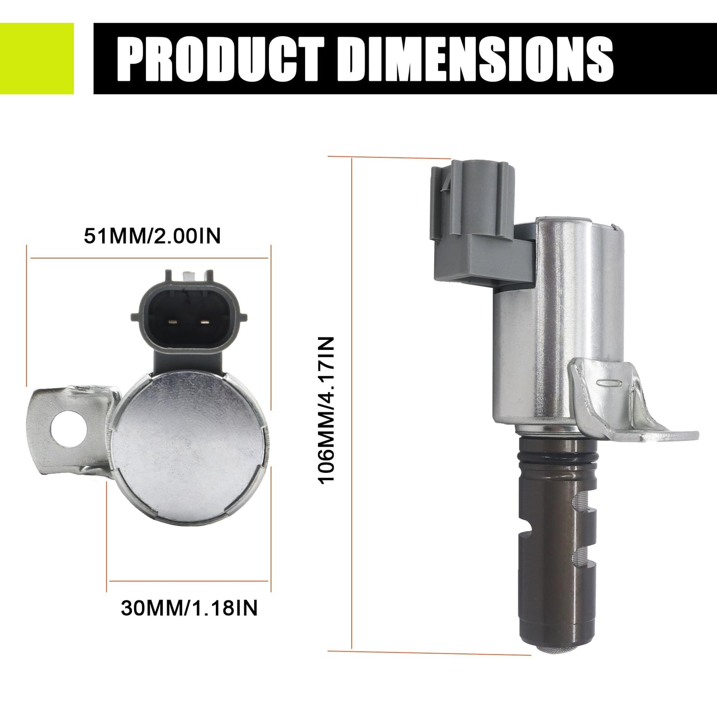 HiSport Variable Valve Timing Solenoid - Intake VVT Actuator Oil Control Valve OCV Compatible with Ford Escape 13-19 / Fiesta 11-19 / Fusion 13-20 / Ikon 14-15 / Transit Connect 14-16