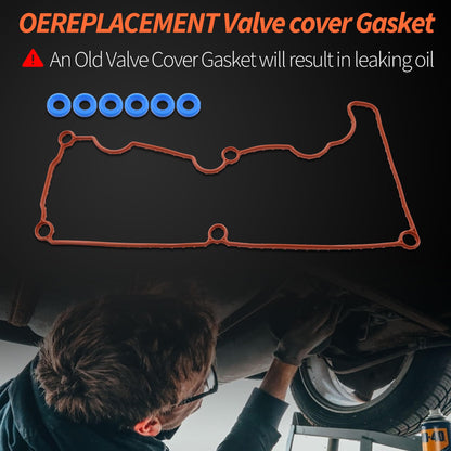 HiSport Valve Cover Gasket Set - Compatible with Ford Ranger Explorer Explorer Sport Trac Compatible with Mercury Mountaineer Compatible with Land Rover LR3 2000-2011 4.0L - Replace VS50529R