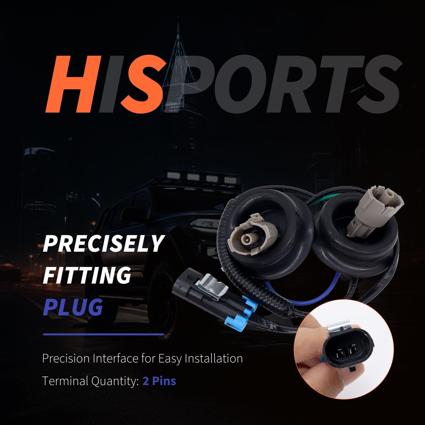 HiSport Ignition Dual Knock Sensor Connectors with Wire Harness Kit 12601822 917-033 Compatible with Chevy Suburban Silverado Avalanche Tahoe & GMC Sierra Yukon & Cadillac, 4.8L 5.3L 6.0L