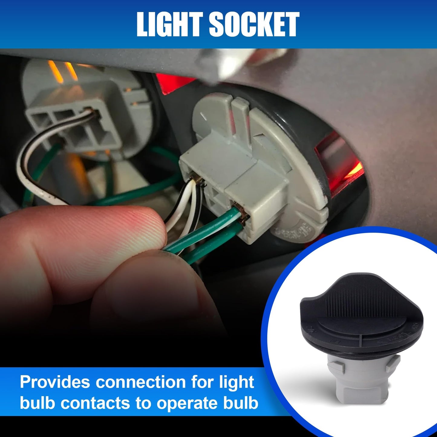 HiSport 84987048 Front Side Turn Signal Light Lamp Socket Compatible with Cadillac XTS 2013 2014 2015-2017, Chevrolet Chevy Blazer 2019-2022, Suburban 2015-2020, Tahoe 2015 2016 2017 2018 2019 2020