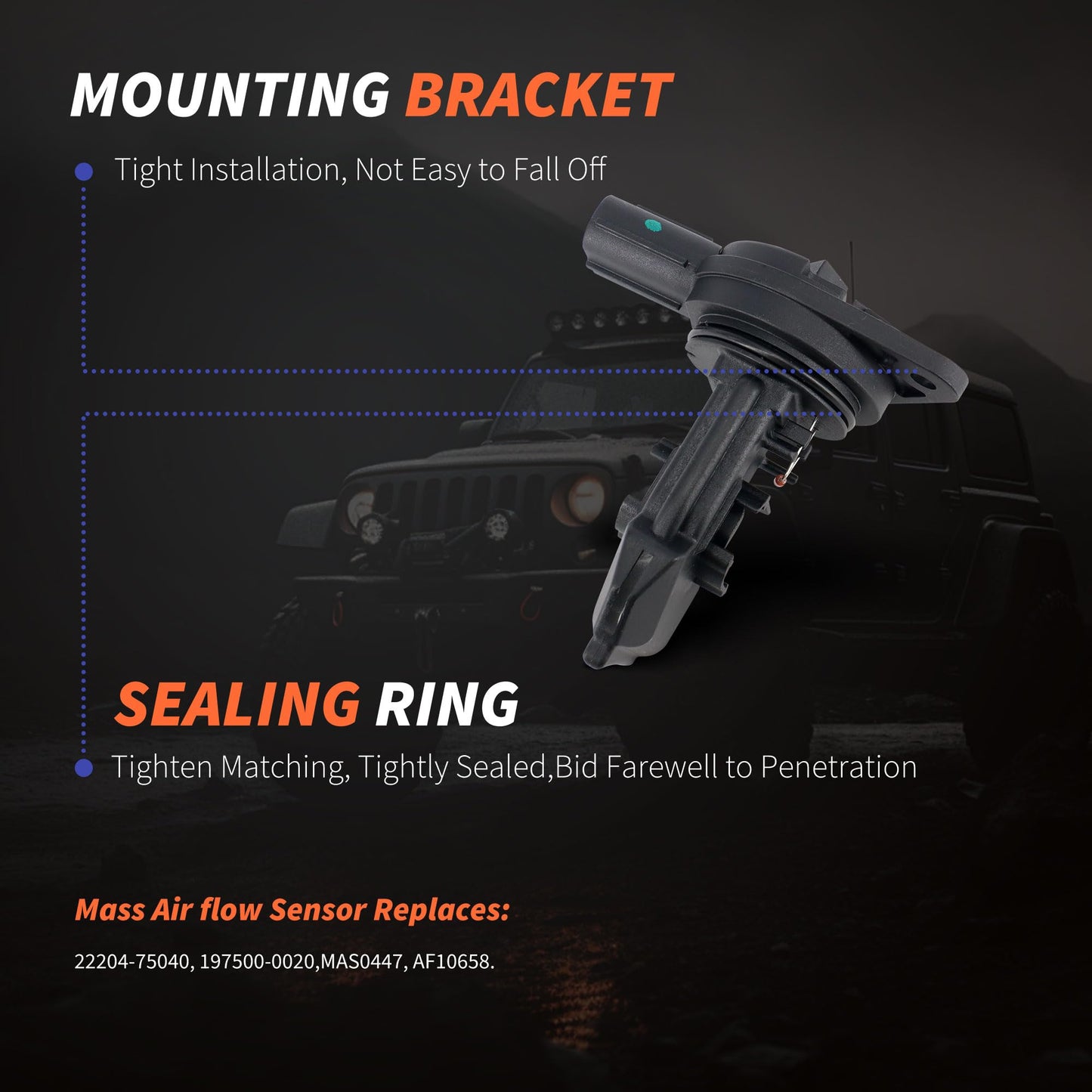 HiSport 22204-75040 Mass Air Flow Sensor Meter MAF Compatible with Toyota Tacoma Highlander Sienna 3.5L Replacement for Lexus 2016-2017 RX350 RX450h 3.5L, 197500-0020 MAS0447 AF10658